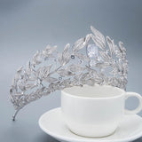 New Design Bridal Cubic Zircon Crystal Silver Tiara Crown Wedding Headdress