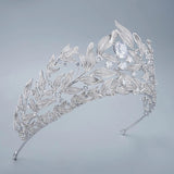 New Design Bridal Cubic Zircon Crystal Silver Tiara Crown Wedding Headdress