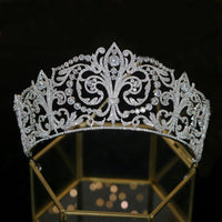 Royal Princess Cubic Zircon Brides Crowns Tiaras Wedding Headpieces