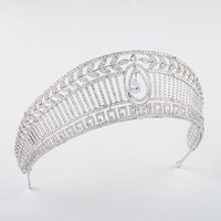 Great Oversize Cubic Zircon Brides Crowns Tiaras Wedding Headpieces Hair Accessories HT19047