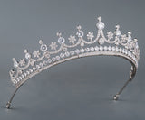 Simple Princess Cubic Zircon Brides Crowns Tiaras Wedding Headpieces Hair Accessories HT19049