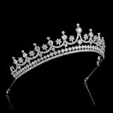 Simple Princess Cubic Zircon Brides Crowns Tiaras Wedding Headpieces Hair Accessories HT19049