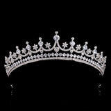 Simple Princess Cubic Zircon Brides Crowns Tiaras Wedding Headpieces Hair Accessories HT19049