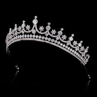 Simple Princess Cubic Zircon Brides Crowns Tiaras Wedding Headpieces Hair Accessories HT19049