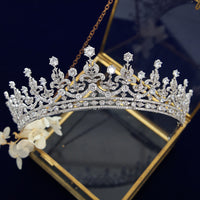 Elegant Queen Cubic Zircon Brides Crowns Tiaras Wedding Headpieces Hair Accessories HT19051