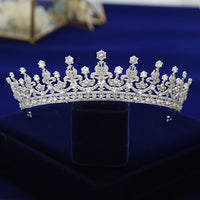 Elegant Queen Cubic Zircon Brides Crowns Tiaras Wedding Headpieces Hair Accessories HT19051