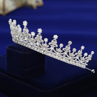 Elegant Queen Cubic Zircon Brides Crowns Tiaras Wedding Headpieces Hair Accessories HT19051