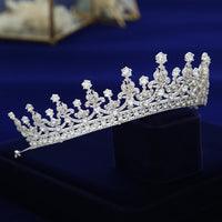 Elegant Queen Cubic Zircon Brides Crowns Tiaras Wedding Headpieces Hair Accessories HT19051