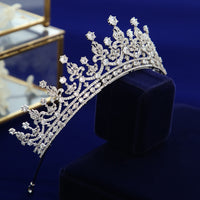 Elegant Queen Cubic Zircon Brides Crowns Tiaras Wedding Headpieces Hair Accessories HT19051