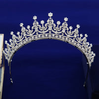 Elegant Queen Cubic Zircon Brides Crowns Tiaras Wedding Headpieces Hair Accessories HT19051