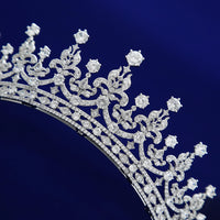 Elegant Queen Cubic Zircon Brides Crowns Tiaras Wedding Headpieces Hair Accessories HT19051