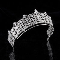 Oversize Brides Crown Tiara Sparkling Wedding Headbands Hair Accessories Evening Hair Jewelry HT19055