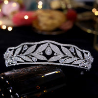 Full Cubic Zircon Wedding Tiaras Crowns Crystal Brides Headpieces Evening Hair Jewelry HT19063