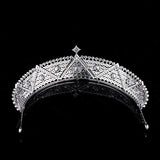 Great Full Cubic Zircon Wedding Tiaras Crowns Crystal Brides Headpieces Evening Hair Jewelry HT19065