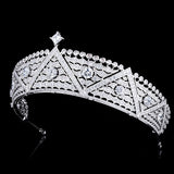 Great Full Cubic Zircon Wedding Tiaras Crowns Crystal Brides Headpieces Evening Hair Jewelry HT19065