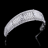 Princess Full Cubic Zircon Wedding Tiaras Crowns Crystal Brides Headpieces Evening Hair Jewelry HT19066