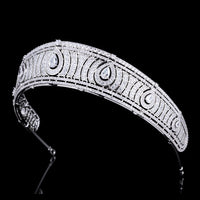 Princess Full Cubic Zircon Wedding Tiaras Crowns Crystal Brides Headpieces Evening Hair Jewelry HT19066