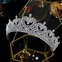 Princess Full Cubic Zircon Wedding Tiaras Crowns Crystal Brides Headpieces Evening Hair Jewelry HT19067