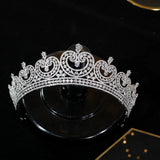 Princess Full Cubic Zircon Wedding Tiaras Crowns Crystal Brides Headpieces Evening Hair Jewelry HT19067