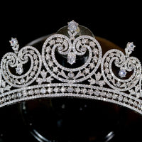 Princess Full Cubic Zircon Wedding Tiaras Crowns Crystal Brides Headpieces Evening Hair Jewelry HT19067