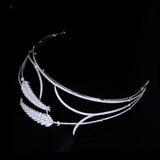 European Clear Zircon Brides Crowns Tiaras Silver Plated Crystal Bridal Hairbands