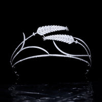 European Clear Zircon Brides Crowns Tiaras Silver Plated Crystal Bridal Hairbands