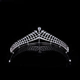 Princess CZ Zircon Crystal Silver Wedding Crowns Tiaras Headpieces