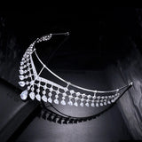 Princess CZ Zircon Crystal Silver Wedding Crowns Tiaras Headpieces