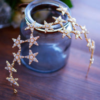 Bavoen Elegant Sparkling Wedding Hair Accessories Gold Brides Tiaras Crowns Crystal Evening Hair Jewelry