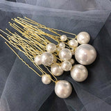 18 pics/lot Women Sparkling Pearls Hairpins Handmade Gold Hair Sticks European Pearls Hairbands Wedding Hair Accessories