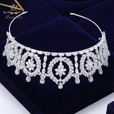 Royal Cubic Zircon Wedding Tiaras Crowns Headpieces Silver Brides Hairbands