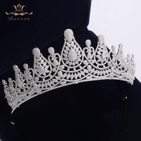 Fabulous Silver Full Zircon Wedding Hairbands for Brides Crystal Tiaras Crowns Wedding Hair Accessories