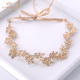 Brides Headbands Gold Leaves Soft Hairbands Long Wedding Hair Accessories Party Dress Accessories