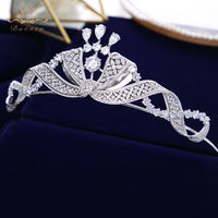 Princess Full Cubic Brides Zircon Tiaras Crowns CZ Diadema Bridal Coroa Wedding Hair Accessories TR0409