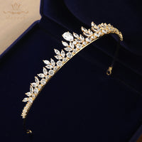 Gorgeous Full Zircon Bridal Tiaras Crowns Plated Crystal Wedding Hairbands For Brides