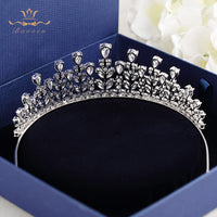 Luxury Gold Zircon Wedding Tiaras Crowns Plated Crystal Brides Hairbands Bridal Hair Jewelry Quinceanera Hair Accessory