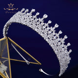 Sparkly Oversize Full Zircon Bridal Tiaras Crowns Headpieces Plated Crystal Wedding Hairbands For Brides TR0356