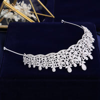 Gorgeous Full Zircon Bridal Tiaras Crowns Plated Crystal Wedding Hairbands For Brides Hair Accessories