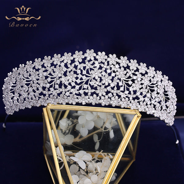 Luxurious Zircon Tiara Bridal Hair Jewelry Wedding Hair Accessories Queen Wedding Crystal Crowns Tiaras