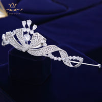 Princess Full Cubic Brides Zircon Tiaras Crowns CZ Diadema Bridal Coroa Wedding Hair Accessories TR0409