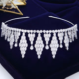 Shinning CZ Zircon Wedding Tiaras Crowns Headpieces Silver Brides Hairbands Wedding Hair Jewelry