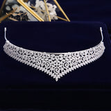 Simple Full Zircon Bride Tiaras Headpieces Silver Crystal Bridal Tiaras Wedding Hair Accessories