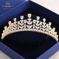 Luxury Silver Zircon Wedding Tiaras Crowns Plated Crystal Brides Hairbands Bridal Hair Jewelry Bridesmaid Hair Accessory