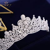 New Full Zircon Bridal Tiaras Crowns Plated Crystal Wedding Hairbands For Brides Bridesmaid Jewelry