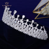 Sparkly Oversize Full Zircon Bridal Tiaras Crowns Headpieces Plated Crystal Wedding Hairbands For Brides TR0356