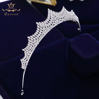 High Quality Brides Tiaras Crowns Full Zircon Brides Headpieces Sparkling Plated Crystal Wedding Hair Accessories