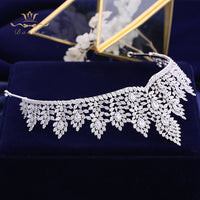 Royal Princess  Full Zircon Crystal Brides Tiaras Crowns Silver Wedding Hairbands Evening Hair Jewelry Wedding Accessories