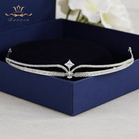 Silver Zircon Wedding Tiaras Crowns Crystal Hair bands Evening Hair Accessories for Bridesmaids