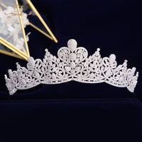 New Full Zircon Bridal Tiaras Crowns Plated Crystal Wedding Hairbands For Brides Bridesmaid Jewelry