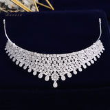 Luxurious Brides Tiaras Crowns Full Zircon Bridal Headpieces Plated Crystal Wedding Hair Accessories